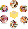"Deluxe Gold Mini Bakery Boxes - 100Pcs of  Paper Cookie Boxes with Window for Pastries, Cupcakes, and More!"