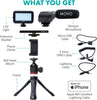 "Unleash Your Vlogging Potential with the  Ivlogger Vlogging Kit - The Ultimate Lightning Compatible Youtube Starter Kit for Content Creators! Includes Phone Tripod, Phone Mount, LED Light, and Shotgun Microphone for Stunning Videos!"