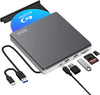 "Ultimate External CD DVD Drive: High-Speed USB 3.0 & Type-C, SD TF Slot, 2 USB Ports - Perfect for Macbook Pro, PC, and More!"