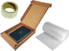 "Ultimate Laptop Protection Kit: Secure Shipping Box with Charger Locker, Bubble Wrap, and Packing Tape!"