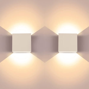 "Enhance Your Space with  Modern Wash Lights - Stylish Aluminum Indoor Lamps for a Warm and Inviting Atmosphere - Perfect for Living Room, Bedroom, and Hallway - 6W 3000K LED Wall Sconce - Compact Size: 3.9"×3.8"×2""