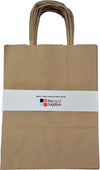 "50 Small Paper Party Bags - Perfect for Gifts and Sweets - Brown with Twist Handles - 180X220X80Mm - From Thepaperbagstore"