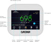 "Smart CO2 Monitor with Temperature, Humidity, and Clock - Long-lasting Battery, High-Resolution Colour Screen"