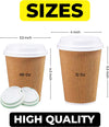 " Ripple Takeaway Paper Coffee Cups with Lids - 30 Cups, 12 OZ - Perfect for Enjoying Your Favorite Hot Drinks!"