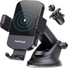 "Fast Wireless Car Charger: Auto Clamping Mount for iPhone & Samsung Galaxy - Charge on the Go!"