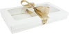 "Stylish and Elegant White Gift Boxes with Clear Lid and Satin Ribbon - Set of 12, Perfect for Presentations and Gifting"