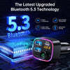 "Ultimate Bluetooth Car FM Transmitter: Dual USB, Hands-Free Calling, Music Player, Light Switch & Fast Car Charger - Sleek Black Design!"