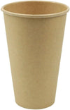"ECO-FRIENDLY Compostable Coffee to Go Cups - 50 Pack of Biodegradable Disposable Beverage Cups with Water-Based Barrier - Brown Unbleached, 16 Oz Size"