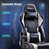 Gaming Chair Ergonomic Computer Gaming Chair Adjustable Armrest High Back Office Chair Mute Casters Desk Chair with Lumbar Support and Headrest, Recliner Chair BIFMA Certified