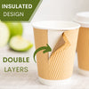 "Stay Cozy and Enjoy Your Favorite Hot and Cold Drinks Anywhere with  100 Ripple Wall Paper Cups - Perfect for Tea and Coffee Takeaway - Insulated Design - 8Oz"