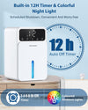 "Powerful and Silent Portable Dehumidifier - Say Goodbye to Mold and Moisture - Perfect for Home, Bathroom, and Garage Use - Includes Automatic Defrost, Timer, and Auto Shut Off"