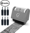 "Ultimate Privacy Protection:  Data Defender - Identity Theft Roller Stamp Kit with Bonus Refills - Safeguard Your Confidential Information, Block Addresses, and Enhance Security - Stylish Classy Gray Design"