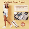 Travel Iron with Dual Voltage - 220V/120V, Portable Mini Iron with Small Pouch for Global Travel, Quilting & Sewing