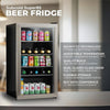 "Ultimate Beverage Oasis: Super85 LED - Under-Counter Fridge | 85L Beer, Wine & Drinks Fridge | Illuminating LED + Secure Lock and Key | Energy-Saving Marvel (Sleek Stainless Steel, 85L)"