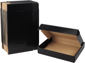 "Premium Black Gift Boxes - 25 Pack of Stylish and Durable Cardboard Postal Boxes for Packaging, Ideal for Small Business Shipping and Mailing"