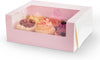 "Delightful Cupcake Muffin Box Set - 6 Boxes with Large Window and Insert | 125 Pieces of Elegant Patisserie Gift Boxes in White | Eco-Friendly Bio Box for Take Away"