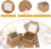 "Deluxe Bakery Box Set: 50 Brown Kraft Paper Boxes with Window and 60 Stickers - Perfect for Pastries, Cookies, Cakes, and Cupcakes!"